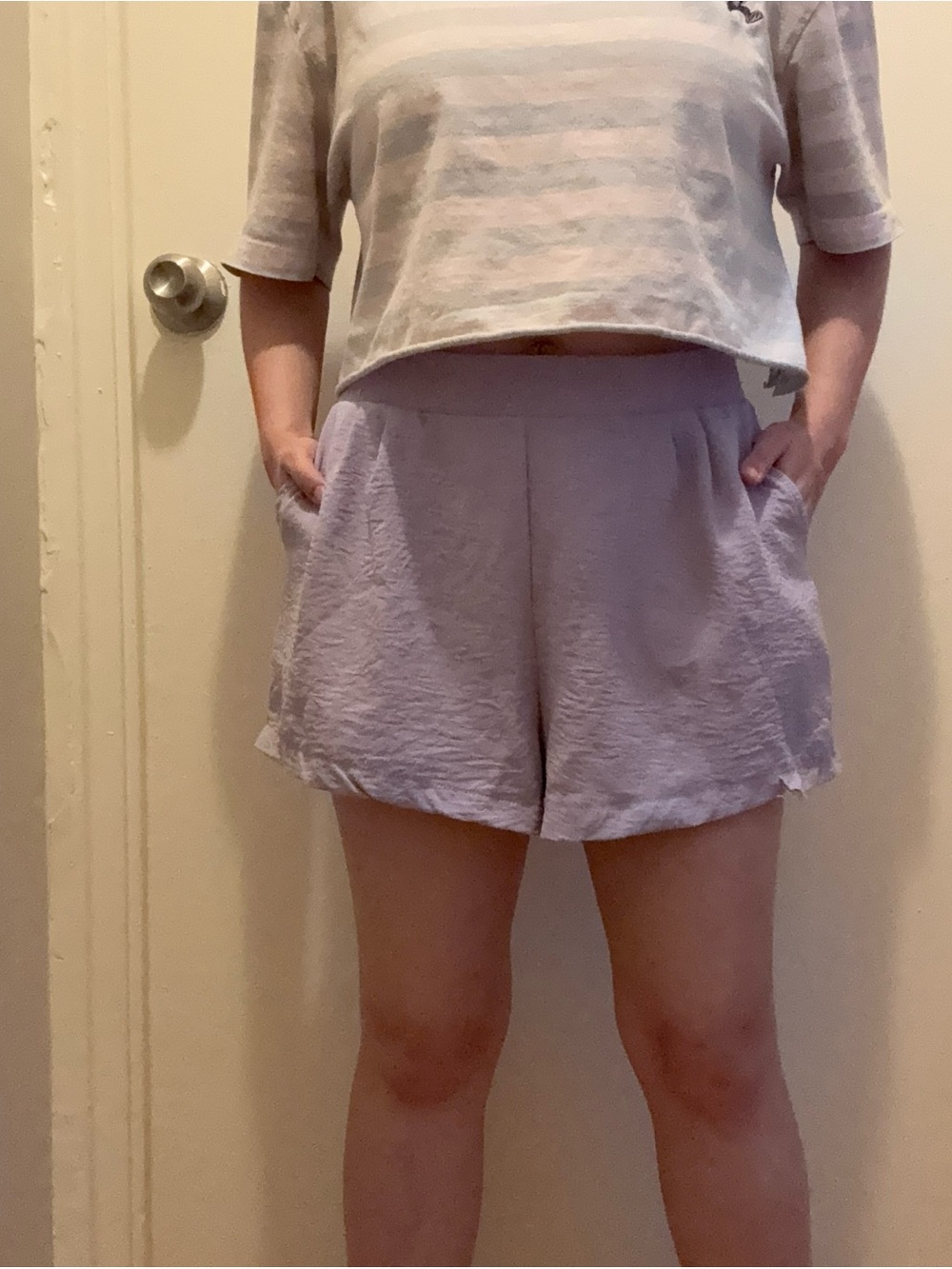 iris Lilac High-Waist Pull-On Shorts